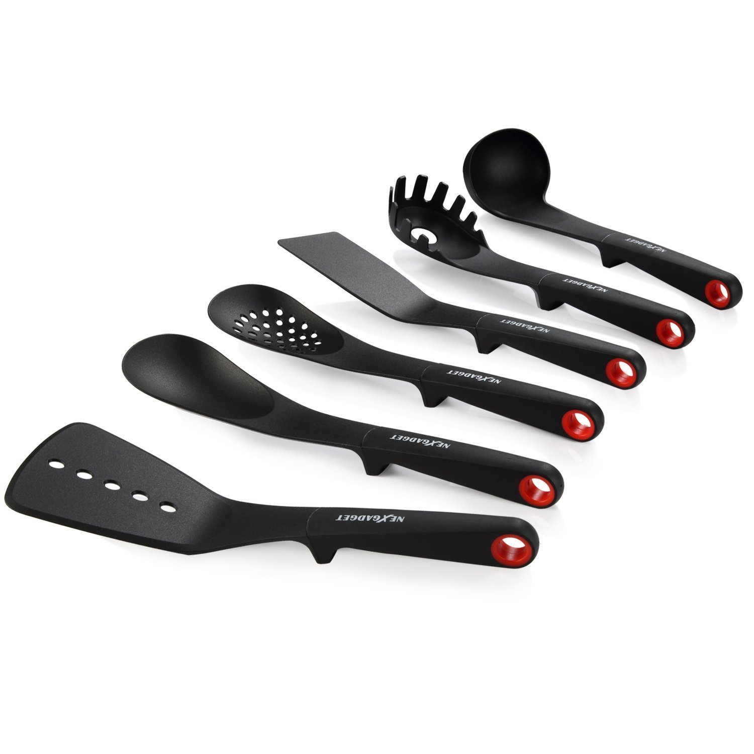 NEXGADGET 7- Piece Kitchen Nylon and Stainless Steel utensils - stainless kitchen cooking utensil set