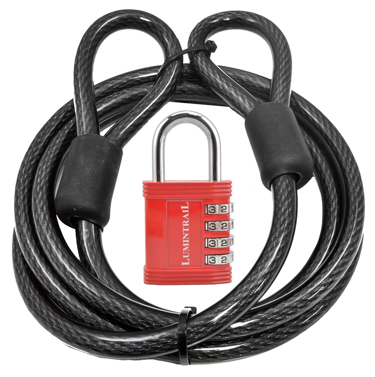 Pro Iron Security Lock combo Combination Cable Lock with LED Light 1//2 /" X 5 ft